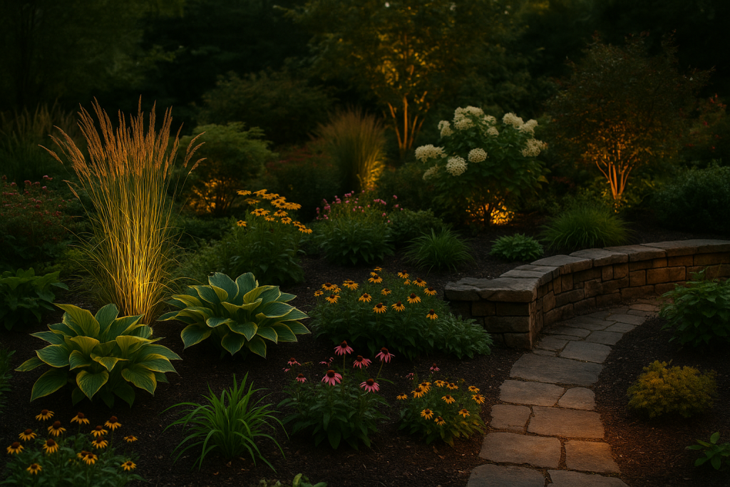 accent lighting Chagrin Falls Ohio landscape