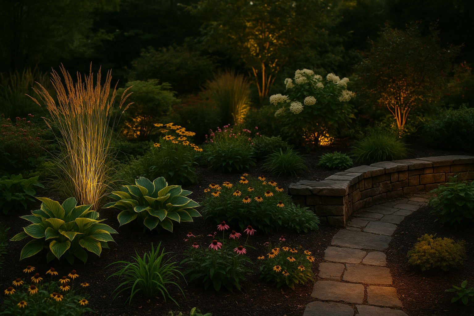 accent lighting Chagrin Falls Ohio landscape