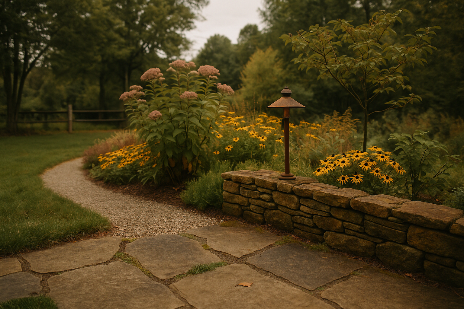 rain garden design South Russell Ohio landscape