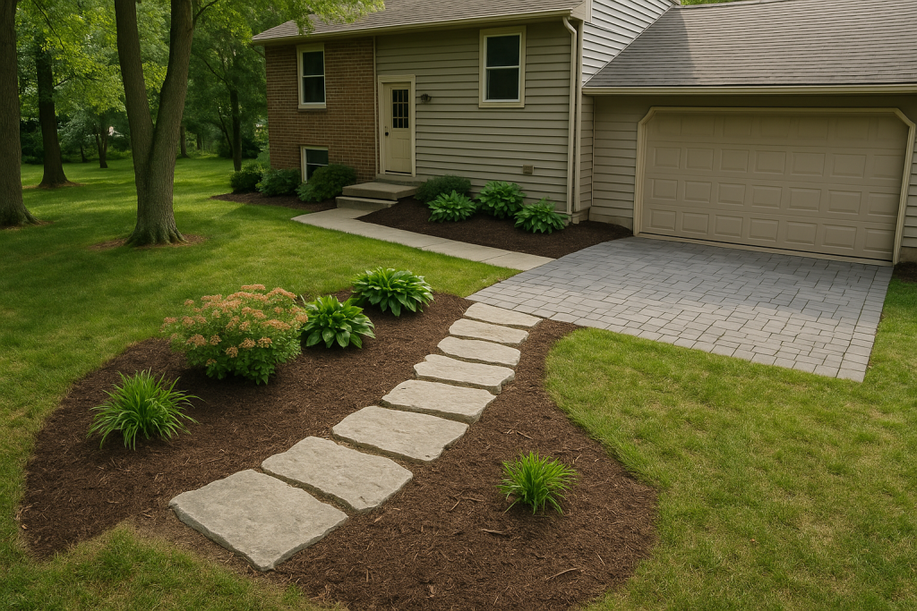 natural stone vs pavers Chagrin Falls Ohio landscape