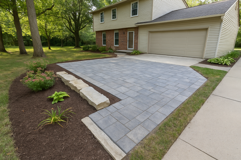 stamped concrete alternatives Northeast Ohio landscape
